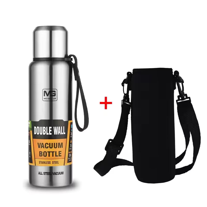 large Capacity Stainless Steel Thermos Portable Vacuum Flask Insulated Tumbler with Rope Thermo Bottle 500/700ml