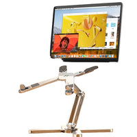 ""Foldable Laptop Stand 360° Rotation Aluminum Alloy Holder on office desk
