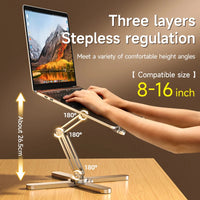 ""Foldable Laptop Stand 360° Rotation Aluminum Alloy Holder on office desk