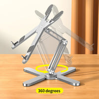 ""Aluminum alloy Foldable Laptop Stand 360° Rotation holding laptop