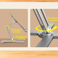 ""Portable Foldable Laptop Stand 360° Rotation Aluminum Alloy Holder folded design