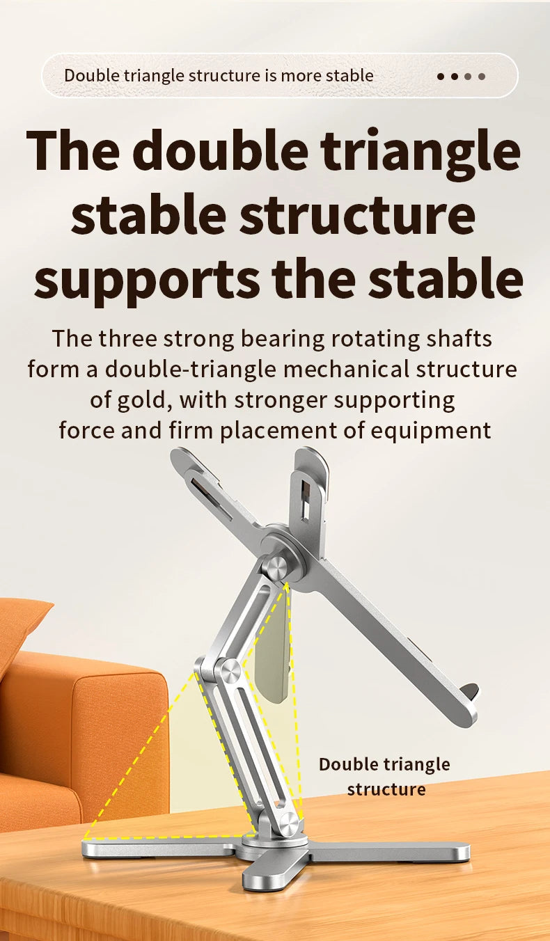 ""Aluminum alloy Foldable Laptop Stand 360° Rotation holding laptop