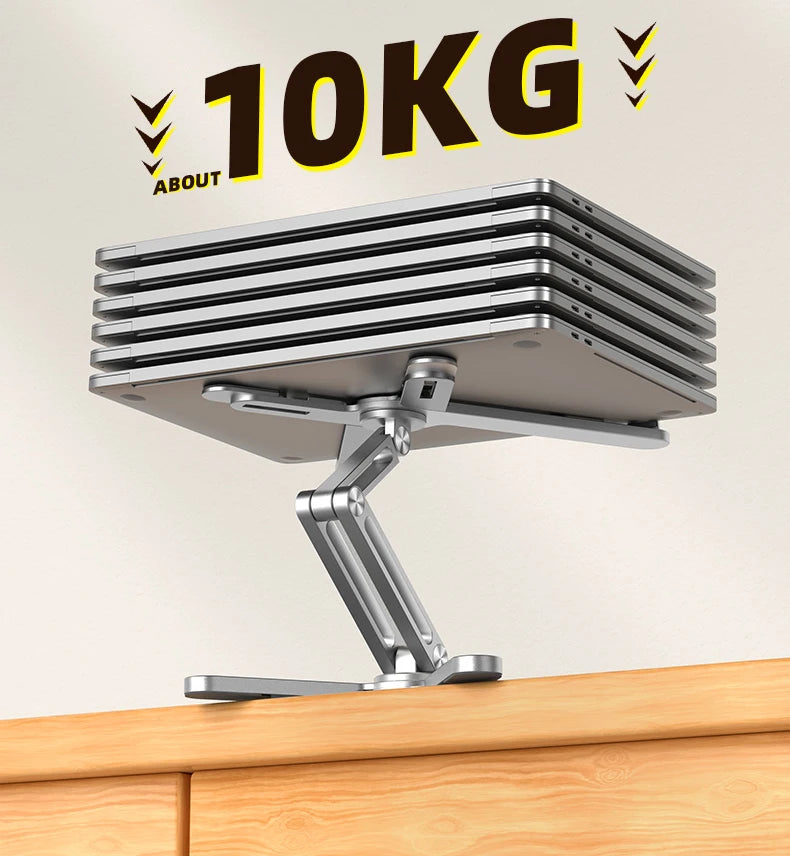 ""Aluminum alloy Foldable Laptop Stand 360° Rotation holding laptop