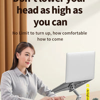 ""Aluminum alloy Foldable Laptop Stand 360° Rotation holding laptop