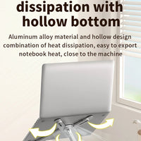 ""Portable Foldable Laptop Stand 360° Rotation Aluminum Alloy Holder folded design