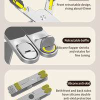 ""Portable Foldable Laptop Stand 360° Rotation Aluminum Alloy Holder folded design