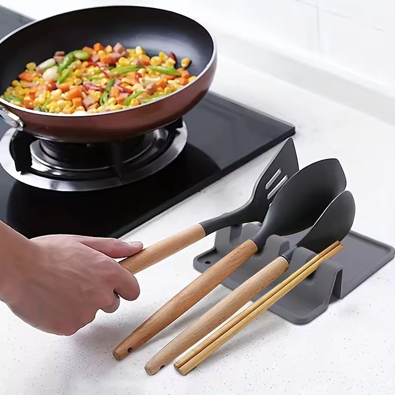 Kitchen silicone cutlery holder BPA-free durable spoon holder with pad heat resistant spoon holder Kitchen utensil