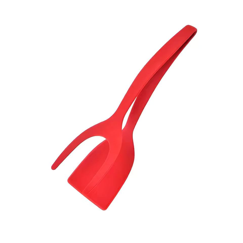 Two in one spatula tongs for flipping omelete