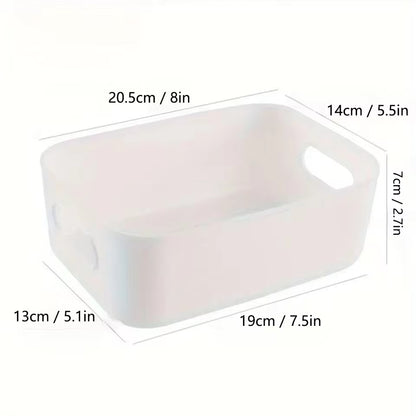 10pcs Large Capacity Storage Box with Cover Household Plastic Toy Storage Basket Snack Sundries Storage Box Desktop Organizer