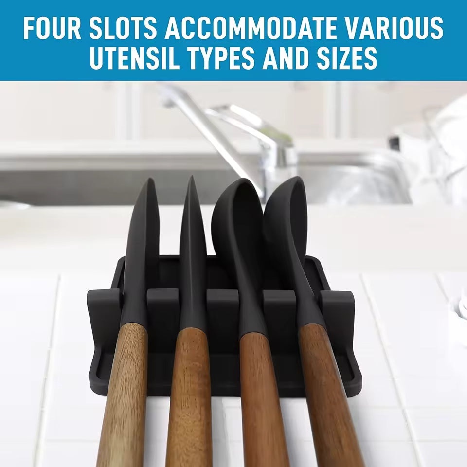 Kitchen silicone cutlery holder BPA-free durable spoon holder with pad heat resistant spoon holder Kitchen utensil