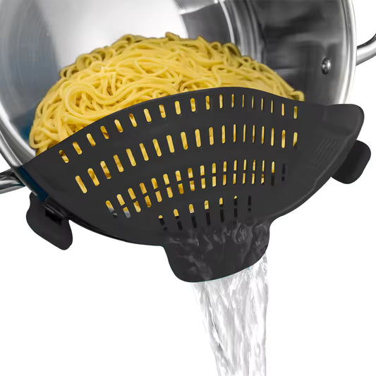 1pc Adjustable Silicone Clip-On Strainer for Pots, Pans, and Bowls - Handheld Drainer for Noodles, Pasta