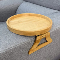 Modern Sofa Tray Table Armrest Clip-On Tray in living room”