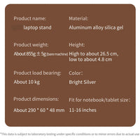 Portable Foldable Laptop Stand 360° Rotation Aluminum Alloy Holder folded design