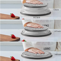 Collapsible Microwave Splatter Cover with Steam Vents Silicone Food Cover Lid