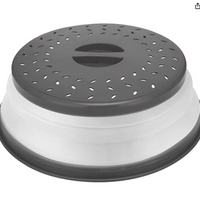 Collapsible Microwave Splatter Cover with Steam Vents Silicone Food Cover Lid