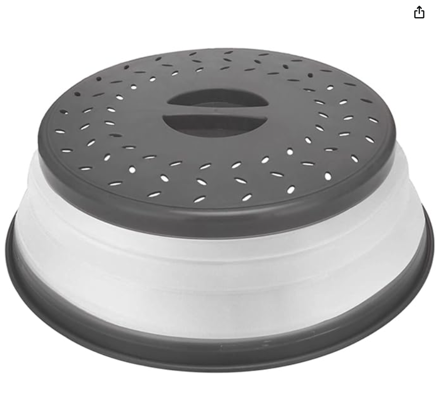 Collapsible Microwave Splatter Cover with Steam Vents Silicone Food Cover Lid