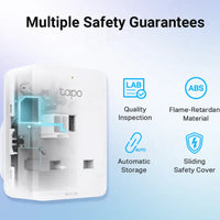 “Smart plug safety features – flame-retardant and safety cover”