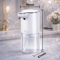 automatic foaming soap dispenser dimensions 78mm width 198mm height 67mm depth 400ml capacity