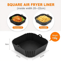 “premium fit air fryer liner size chart 22cm outer 21cm inner 6cm height weight 150g”