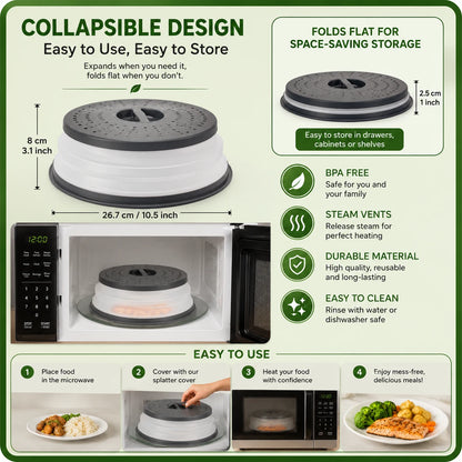 Collapsible Microwave Splatter Cover