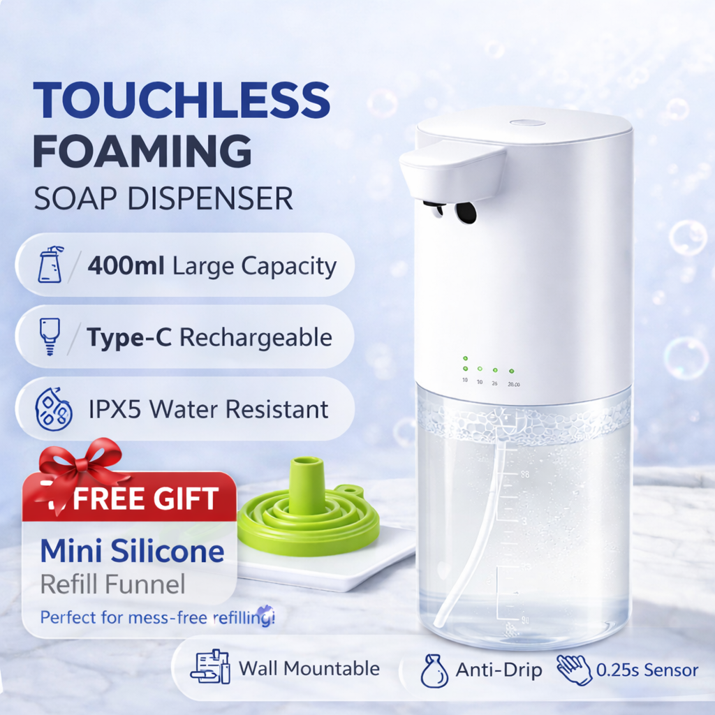 automatic touchless foaming soap dispenser with free mini silicone refill funnel gift